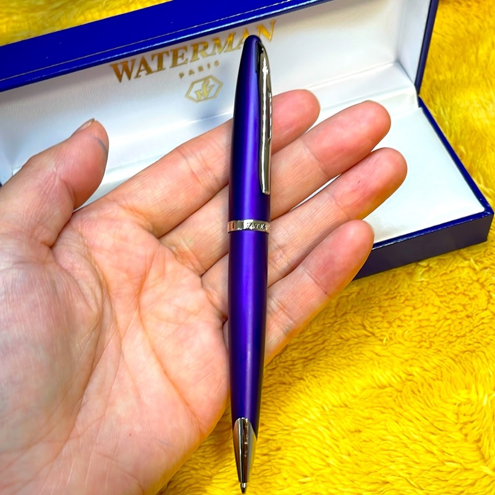WATERMAN CARENE purple  SILVER BALLPOINT PEN